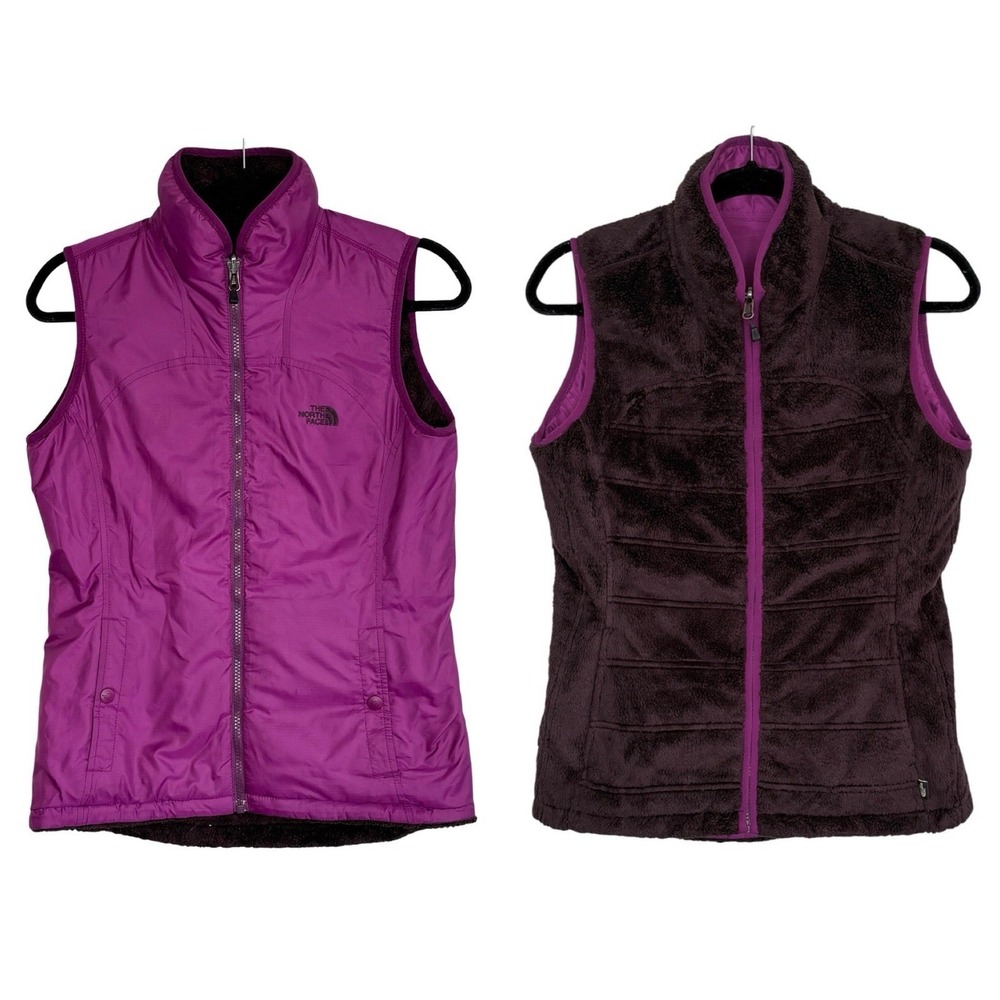 North Face Reversible Sherpa Vest Small Gorp Quilted Outdoors Camping Zip Hiking